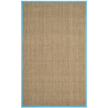 Safavieh Natural Fiber Power Loomed Medium Rectangle Area Rug Natural & Turquoise - 5 x 8 ft. NF114S-5